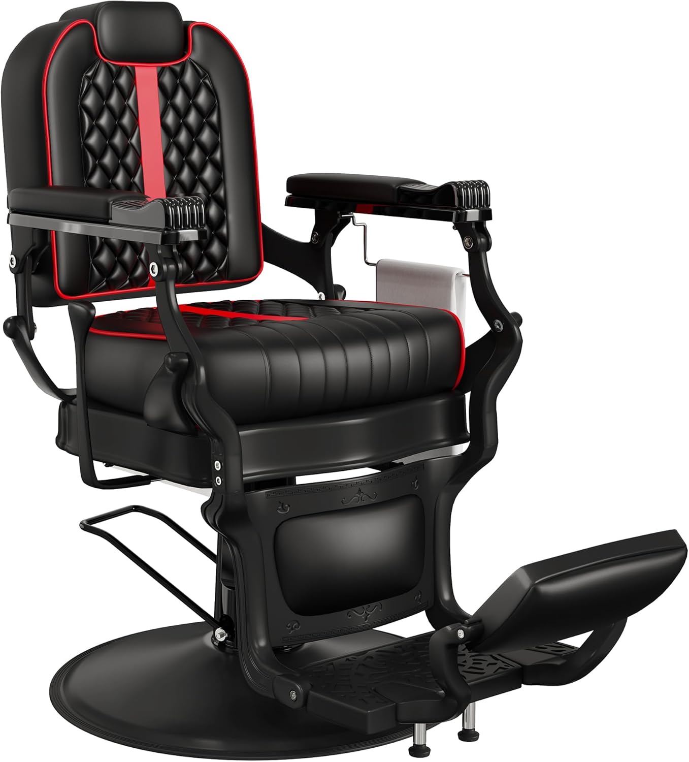 Bassha Black and Red_Barber_Chair