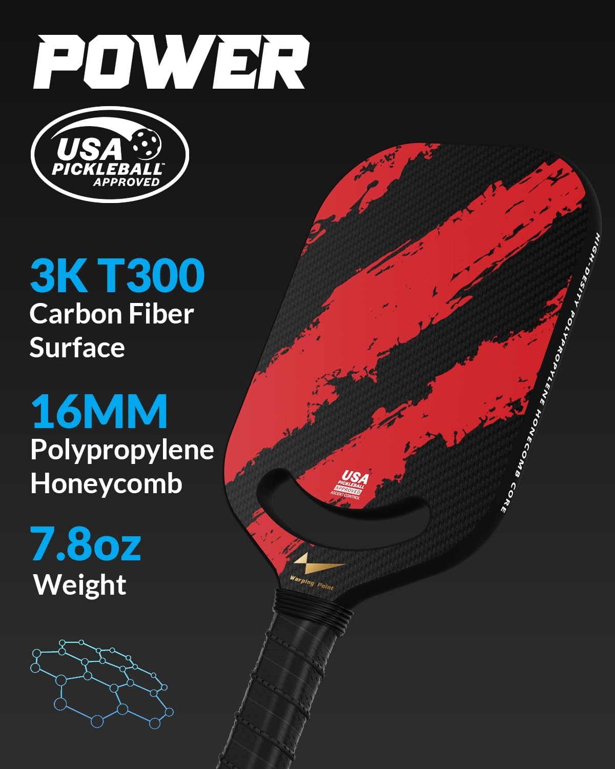 Warping Point Carbon Fiber_Pickleball_Paddle