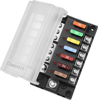 6 Circuit Fuse Box with Ground