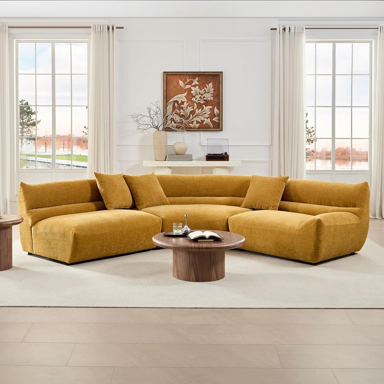 KEIKI 135 in Curved Oversized Boucle Modular Sectional Sofa