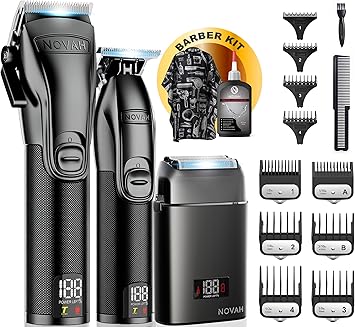 Novah Professional Barber Clippers and Trimmer Set