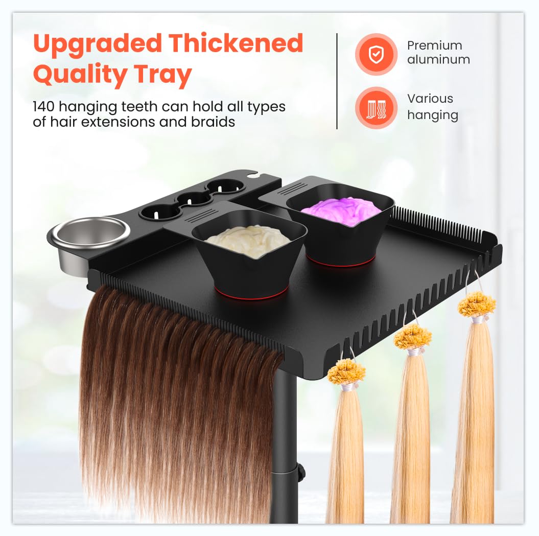 TASALON Black Salon Rolling Tray Cart