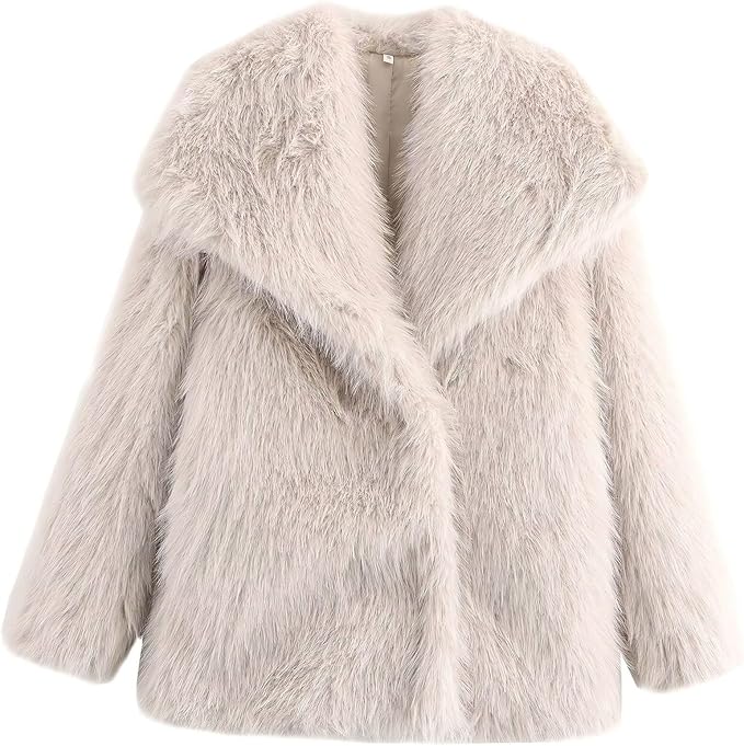 ebossy Women's Faux Fur Crop Jacket