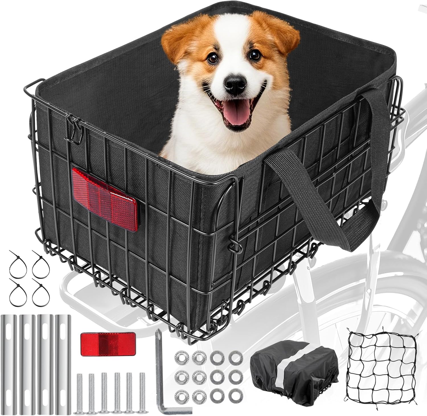 Rear Bike Basket with Foldable Design